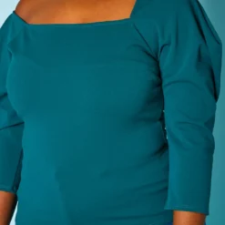 Plus Size Choker Neck Long Sleeve Top -Radiant Drape Sales 2020920 003 5