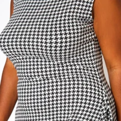 Plus Size Houndstooth Print Sleeveless Two Piece Set -Radiant Drape Sales 2020929 001 6