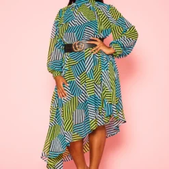 Plus Size Multi Striped Asymmetric Maxi Dress -Radiant Drape Sales 2020934 001 2