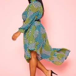 Plus Size Multi Striped Asymmetric Maxi Dress -Radiant Drape Sales 2020934 001 3
