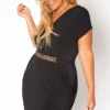 Asoph Plus Size Belted Overlay Bodycon Mini Dress