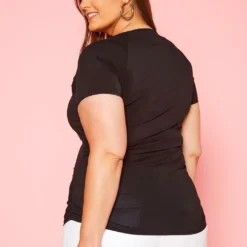 Plus Size Ruched Strappy Front Top -Radiant Drape Sales 2020938 001 3