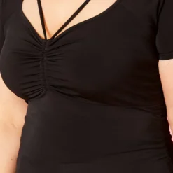 Plus Size Ruched Strappy Front Top -Radiant Drape Sales 2020938 001 4