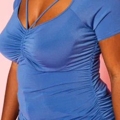 Plus Size Ruched Strappy Front Top -Radiant Drape Sales 2020938 002 4