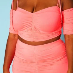 Plus Size Ruched Crop Top & Skirt Two Piece Set 11 Plus Size Ruched Crop Top & Skirt Two Piece Set -Radiant Drape Sales 2020940 002 5
