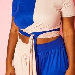 Plus Size Color Splice Crop Top & Pants Set -Radiant Drape Sales 2020943 002 4