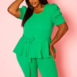 Plus Size Peplum Style Trendy Romper