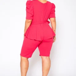 Plus Size Peplum Style Trendy Romper -Radiant Drape Sales 2020953 003 3