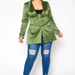 Plus Size Satin Blazer & Corset Set -Radiant Drape Sales 2020957 002 2