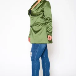 Plus Size Satin Blazer & Corset Set -Radiant Drape Sales 2020957 002 3