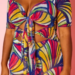 Plus Size Abstract Print Cut Out Jumpsuit 11 Plus Size Abstract Print Cut Out Jumpsuit -Radiant Drape Sales 2020967 001 4
