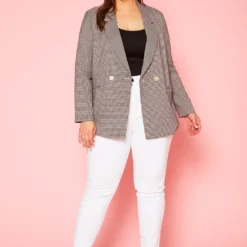 Plus Size Double Breasted Blazer