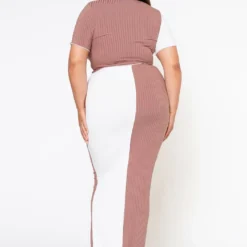 Plus Size Color Block Crop Top & Skirt Set -Radiant Drape Sales 2020974 003 3