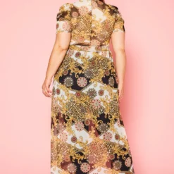 Plus Size Multi Animal Print Chiffon High Low Top -Radiant Drape Sales 2020980 001 4