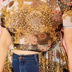 Plus Size Multi Animal Print Chiffon High Low Top -Radiant Drape Sales 2020980 001 5