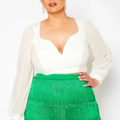 Plus Size Sweetheart Neckline Open Back Crop Top -Radiant Drape Sales 2020982 002 2