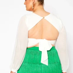 Plus Size Sweetheart Neckline Open Back Crop Top -Radiant Drape Sales 2020982 002 4