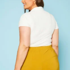 Plus Size Open Collar Ribbed Bodysuit -Radiant Drape Sales 2020983 002 3