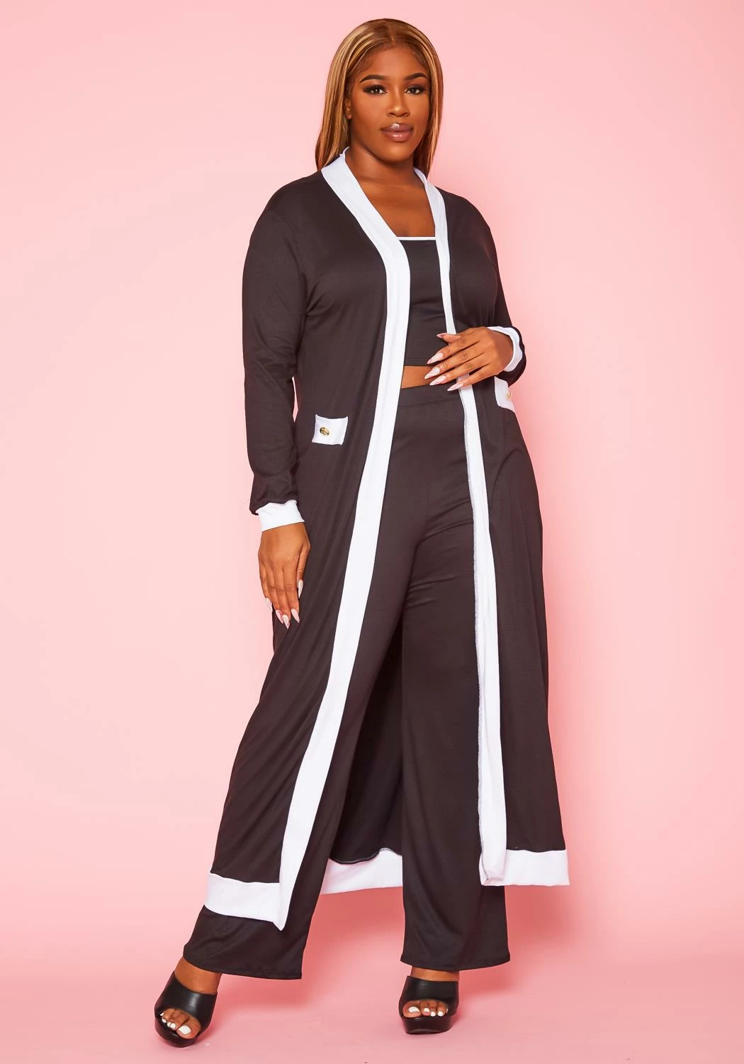 Plus Size Color Trim Three Piece Set 2 Plus Size Color Trim Three Piece Set - Image 2