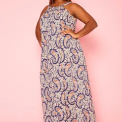 Plus Size Paisley Print Maxi Flare Dress -Radiant Drape Sales 2020989 001 3