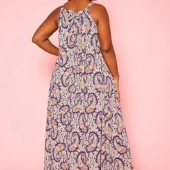 Plus Size Paisley Print Maxi Flare Dress -Radiant Drape Sales 2020989 001 4