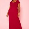 Plus Size Smocked Seamless Fit & Flare Maxi Dress
