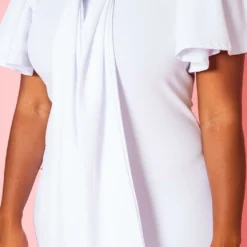 Plus Size Front Collar Tie Bodycon Midi Dress -Radiant Drape Sales 2021005 002 4