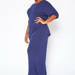 Plus Size Relaxed Fit Top & Flare Pants Set -Radiant Drape Sales 2021006 002 1