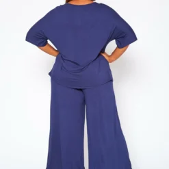 Plus Size Relaxed Fit Top & Flare Pants Set -Radiant Drape Sales 2021006 002 2