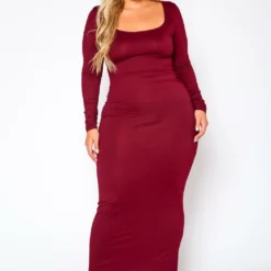 Plus Size Essential Long Sleeve Maxi Dress -Radiant Drape Sales 2021014 002 2