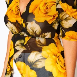 Plus Size Floral Pattern High Low Blouse -Radiant Drape Sales 2021029 001 5