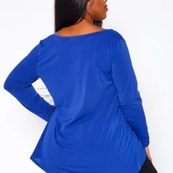 Plus Size V Neck Long Sleeve Top -Radiant Drape Sales 2021063 004 3