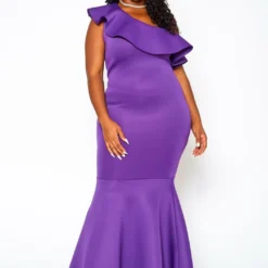 Plus Size One Shoulder Mermaid Maxi Dress -Radiant Drape Sales 2021065 001 1