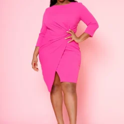 Plus Size Twist Hem Cocktail Dress
