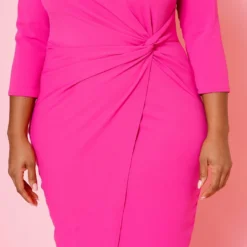 Plus Size Twist Hem Cocktail Dress 9 Plus Size Twist Hem Cocktail Dress -Radiant Drape Sales 2021072 005 4