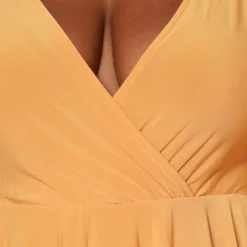 Plus Size Surplice Shirred Sleeve Peplum Blouse -Radiant Drape Sales 2021079 003 5