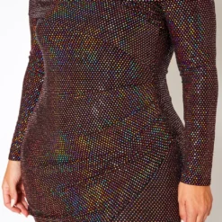 Plus Size Sequin Off Shoulder Midi Dress -Radiant Drape Sales 2021091 001 5