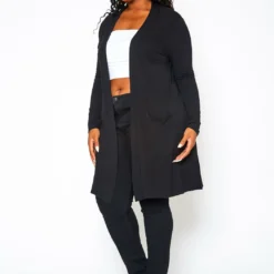 Plus Size Long Sleeve Slouchy Open Cardigan -Radiant Drape Sales 2021102 001 4
