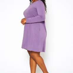 Plus Size Long Sleeve Flare Mini Dress 7 Plus Size Long Sleeve Flare Mini Dress -Radiant Drape Sales 2021103 006 2