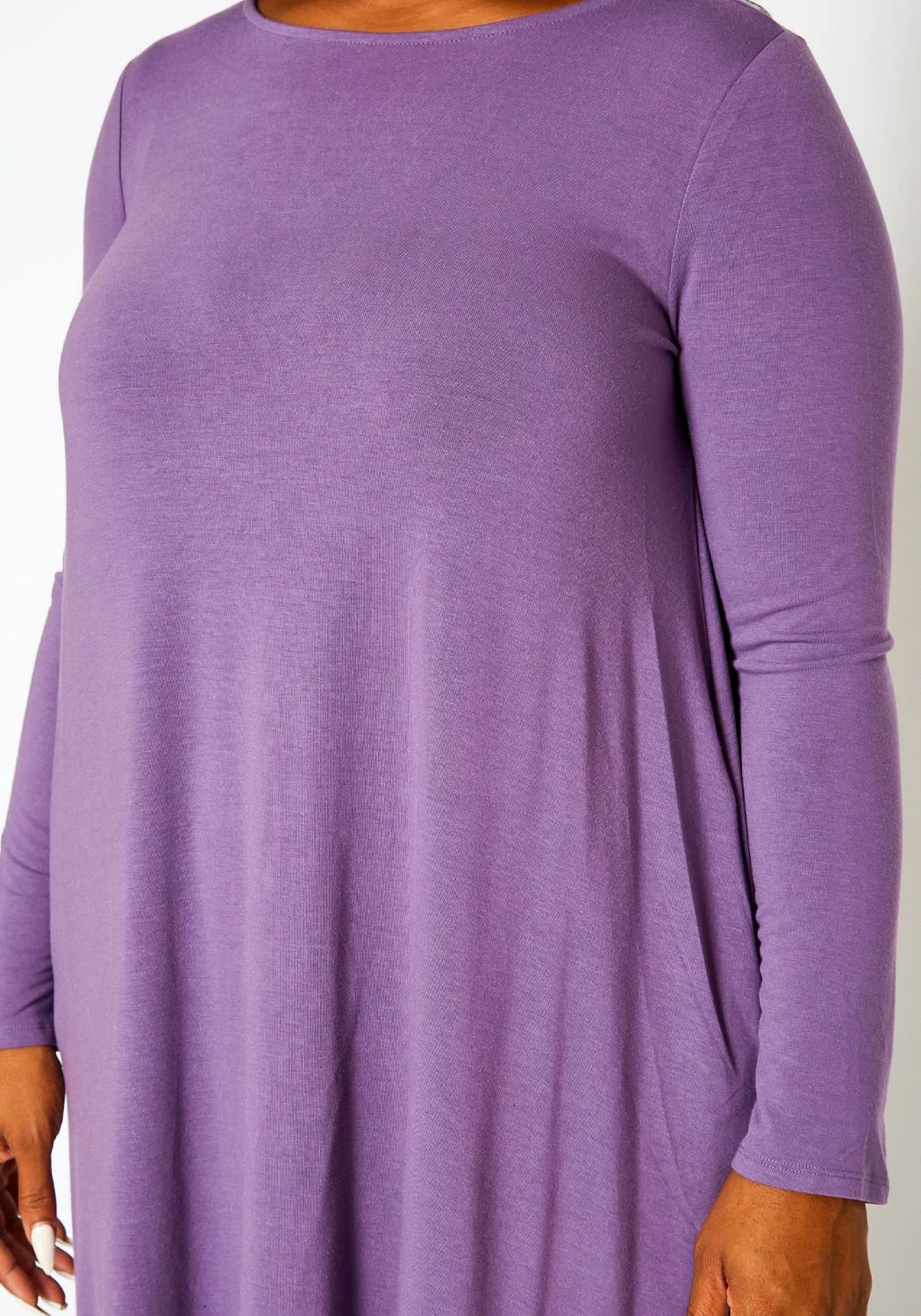 Plus Size Long Sleeve Flare Mini Dress 5 Plus Size Long Sleeve Flare Mini Dress - Image 5