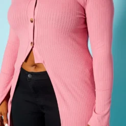 Plus Size Split Front Duster Cardigan -Radiant Drape Sales 2021108 001 4