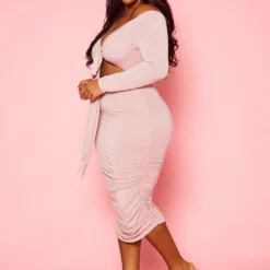 Plus Size Off Shoulder Cross Wrap Midi Dress -Radiant Drape Sales 2021111 004 3