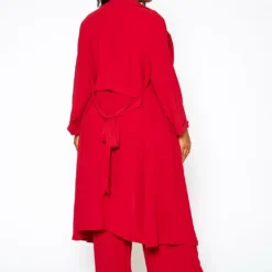 Plus Size Halter Crop Top & Duster Three Piece Set -Radiant Drape Sales 2021114 002 4