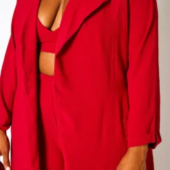 Plus Size Halter Crop Top & Duster Three Piece Set -Radiant Drape Sales 2021114 002 5