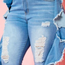 Plus Size Blue Wash Ruffle Hem Denim Jeans -Radiant Drape Sales 2021118 001 4
