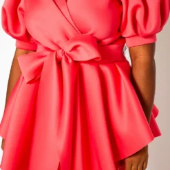 Plus Size Asymmetric Flare Hem Top & Pants Set -Radiant Drape Sales 2021122 003 6