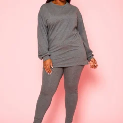 Plus Size Comfort Zone Long Sleeve And Legging Set