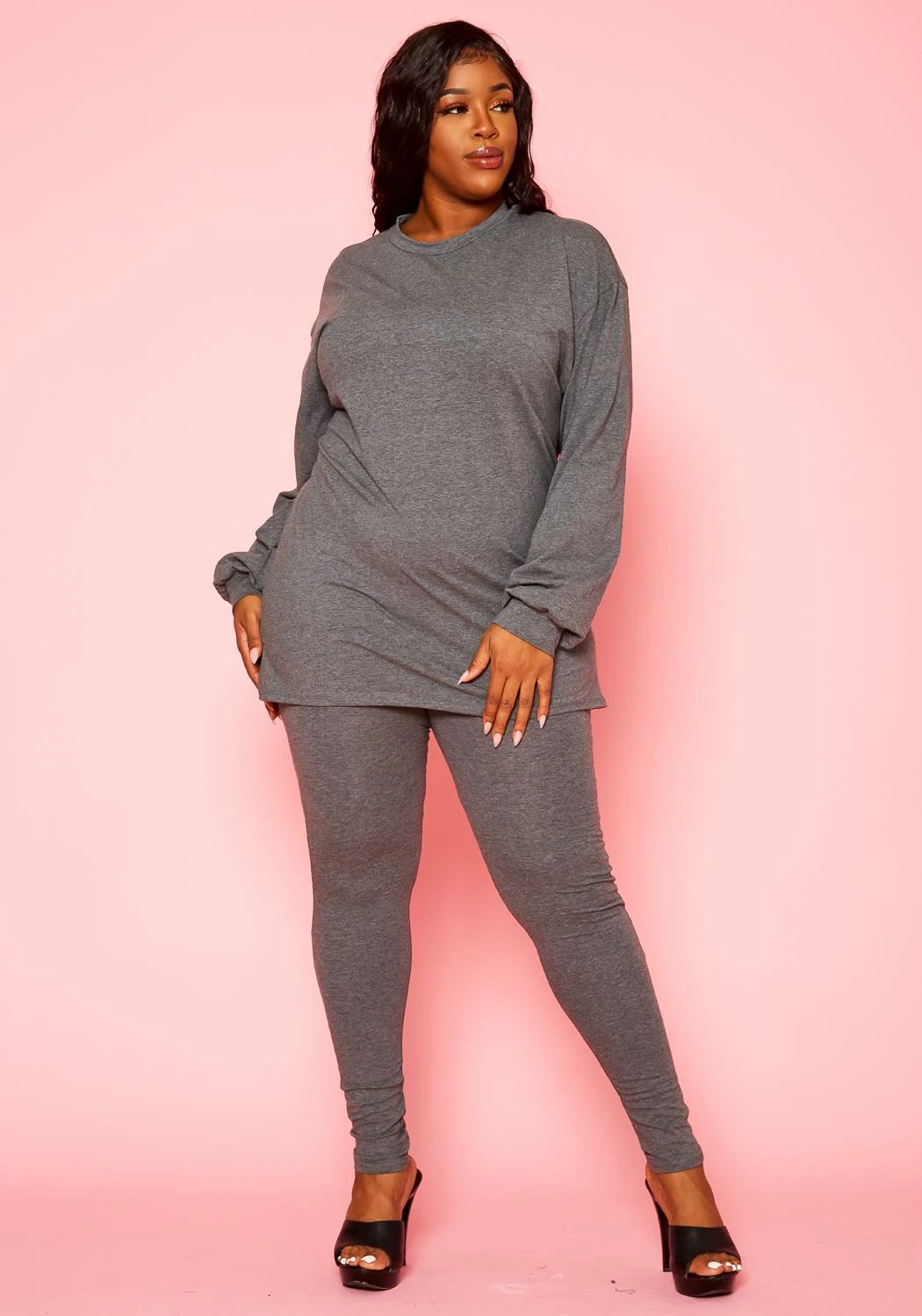 Plus Size Comfort Zone Long Sleeve And Legging Set 2 Plus Size Comfort Zone Long Sleeve And Legging Set - Image 2