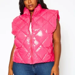 Plus Size PU Faux Leather Puffer Vest -Radiant Drape Sales 2021127 003 2