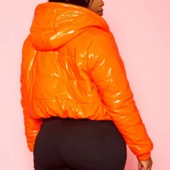 Plus Size PU Faux Leather Puffer Coat -Radiant Drape Sales 2021130 003 3